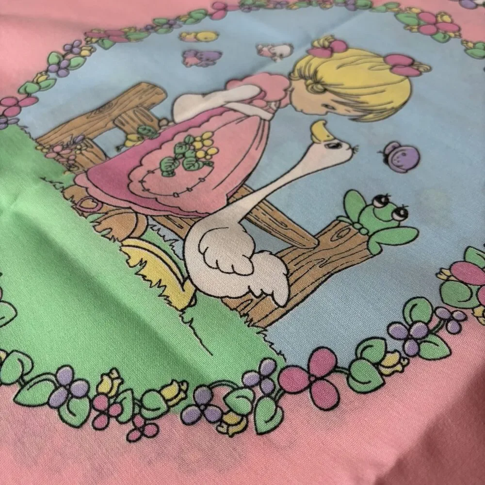 Vintage Precious Moments Pillow Case Ruffle Goose Springmaid Standard